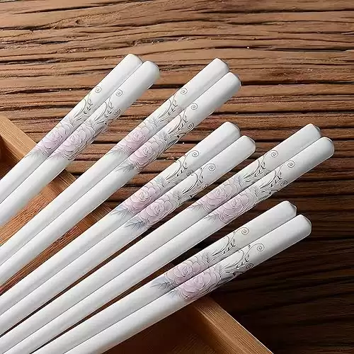 Porcelain Chopsticks with Peonies