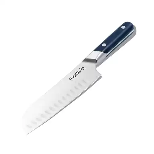 Made In Cookware - 7" Santoku Knife France - Full Tang With Harbour Blue Handle