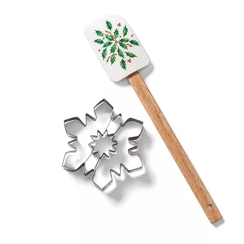 Lenox 893496 Holiday Spatula with Snowflake Cookie Cutter