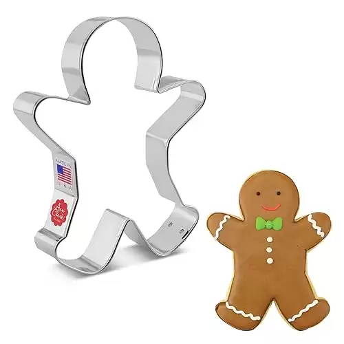 Happy Gingerbread Man Cookie Cutter, Large 5.25