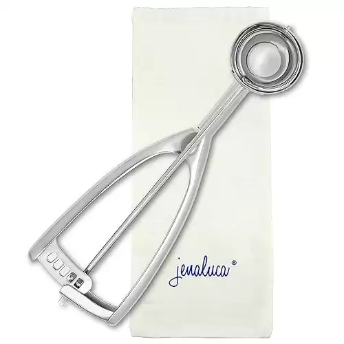 Jenaluca Medium Scoop - Cookie Scoop & Mini Cupcake Scoop - with Gift Bag - #50-1.5 tablespoon scoop for baking - - 18/8 Stainless Steel